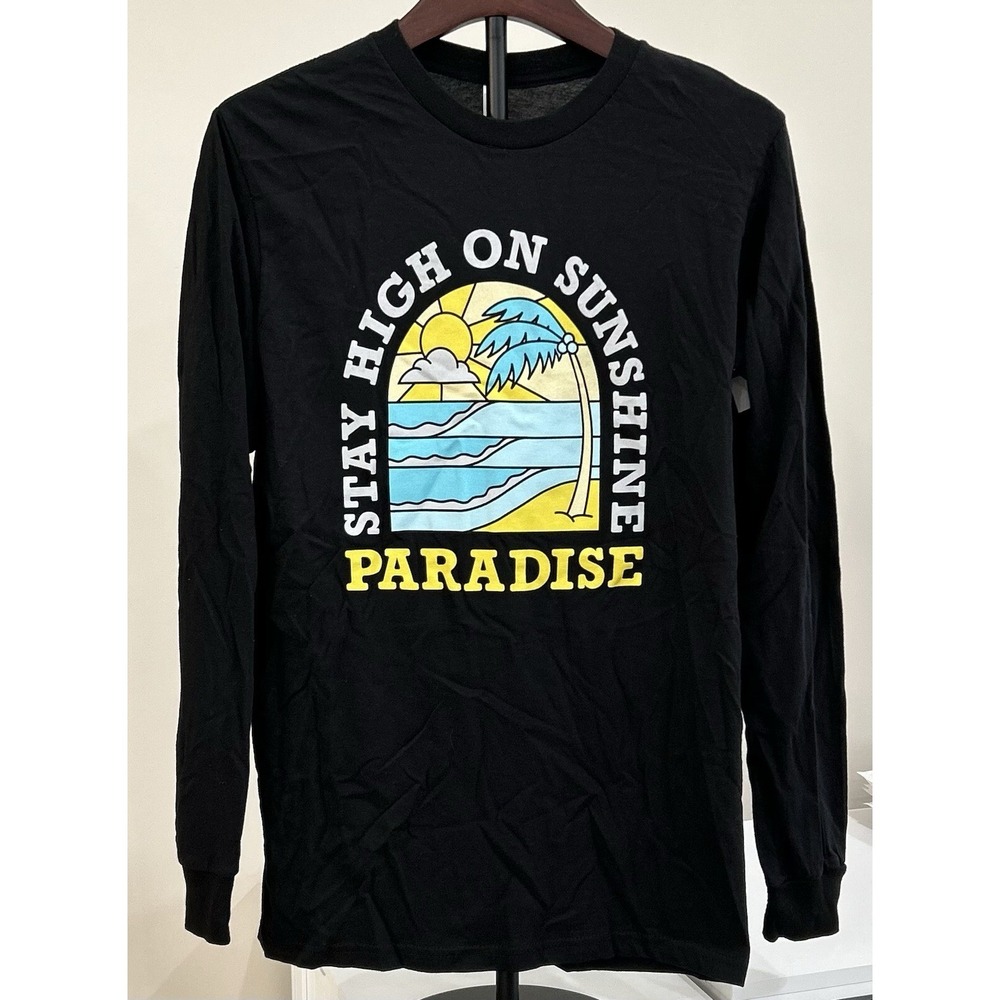 ZUNI Women's T-Shirt Long Sleeve Size Medium Sunshine Paradise Graphic Print NWT